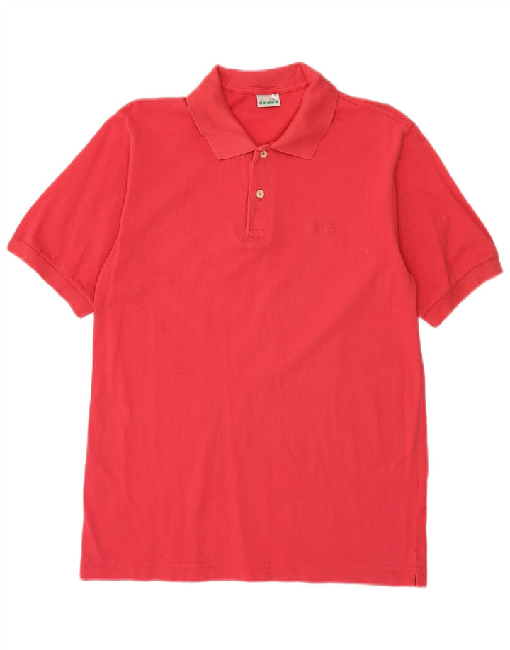 DIADORA Mens Polo Shirt Medium Pink Cotton
