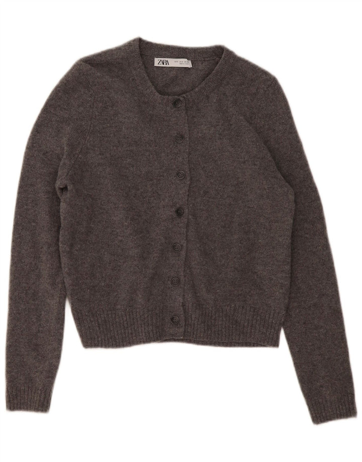 Sweter damski Zara Cardigan UK 10 Small, szary, wełniany w cętki