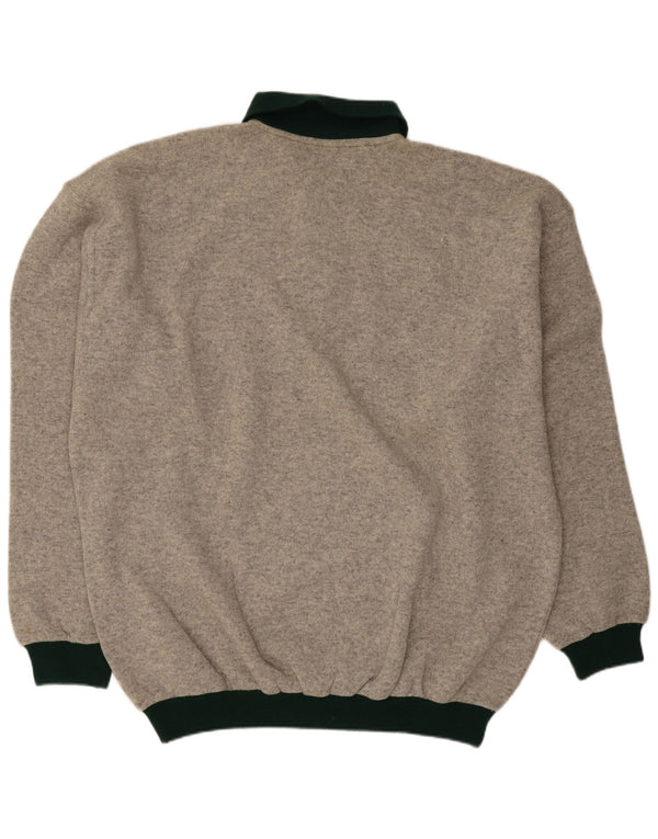 Męski sweter polo Pierre Cardin IT 54 XL, szara wełna z blokami kolorów