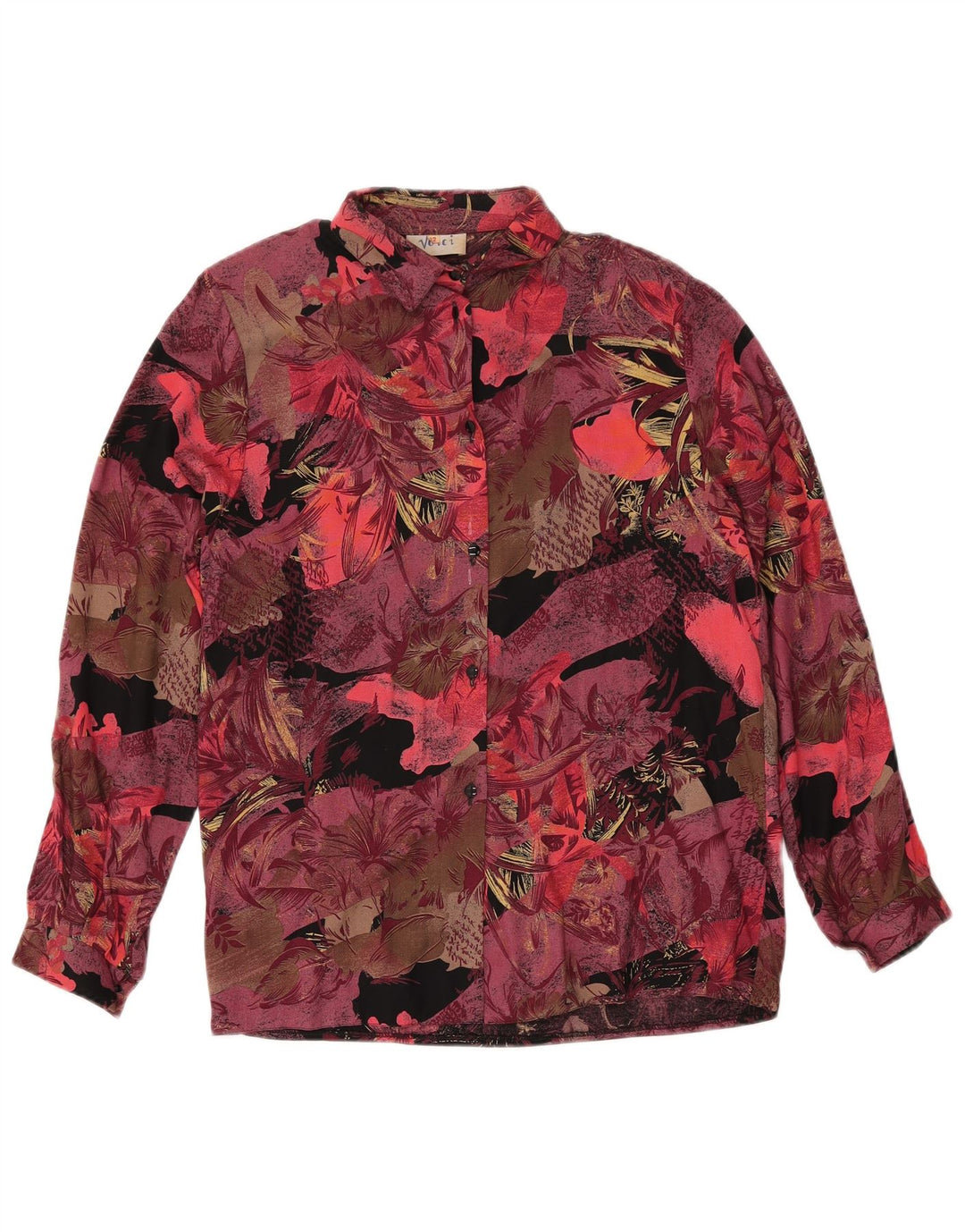 Vintage damski 2-częściowy zestaw spódnic UK 12 Medium W27 Burgundowy kwiatowy retro