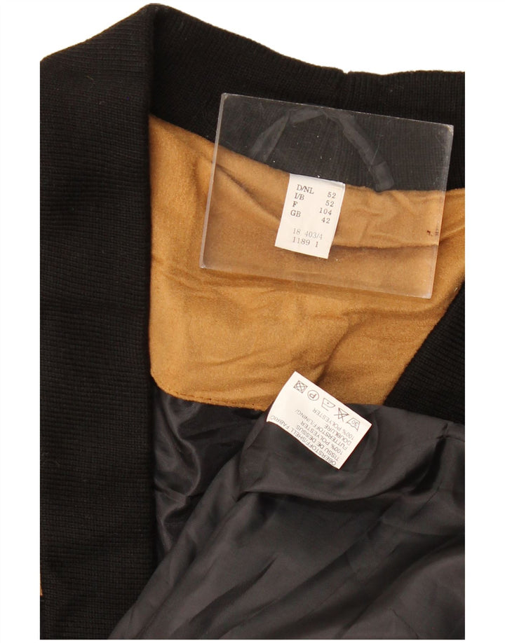 Męska kurtka bomberka VINTAGE UK 42 XL, czarny poliester z blokami kolorów