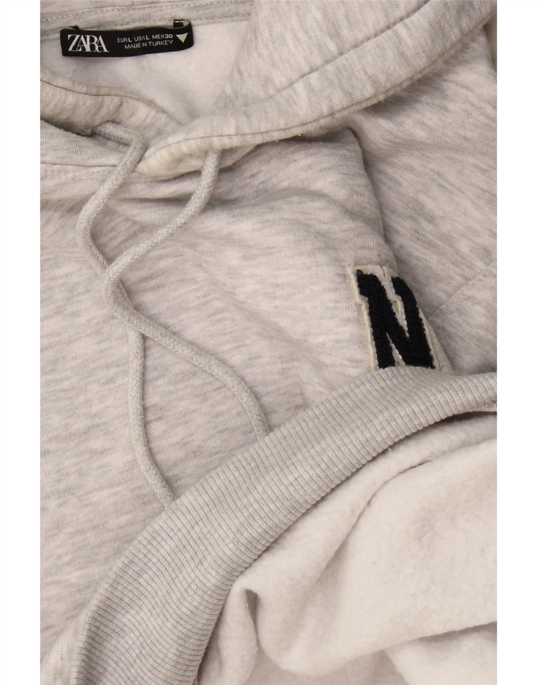 Damski sweter oversize z kapturem Zara UK 16, duży, szary