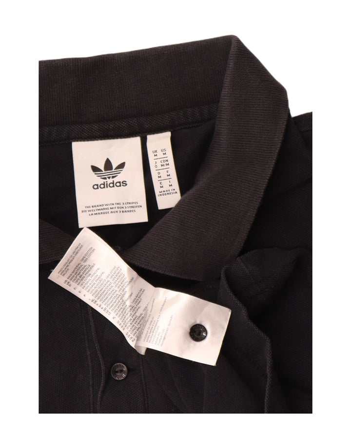 Męska koszulka polo Adidas, średnia czarna, bawełniana