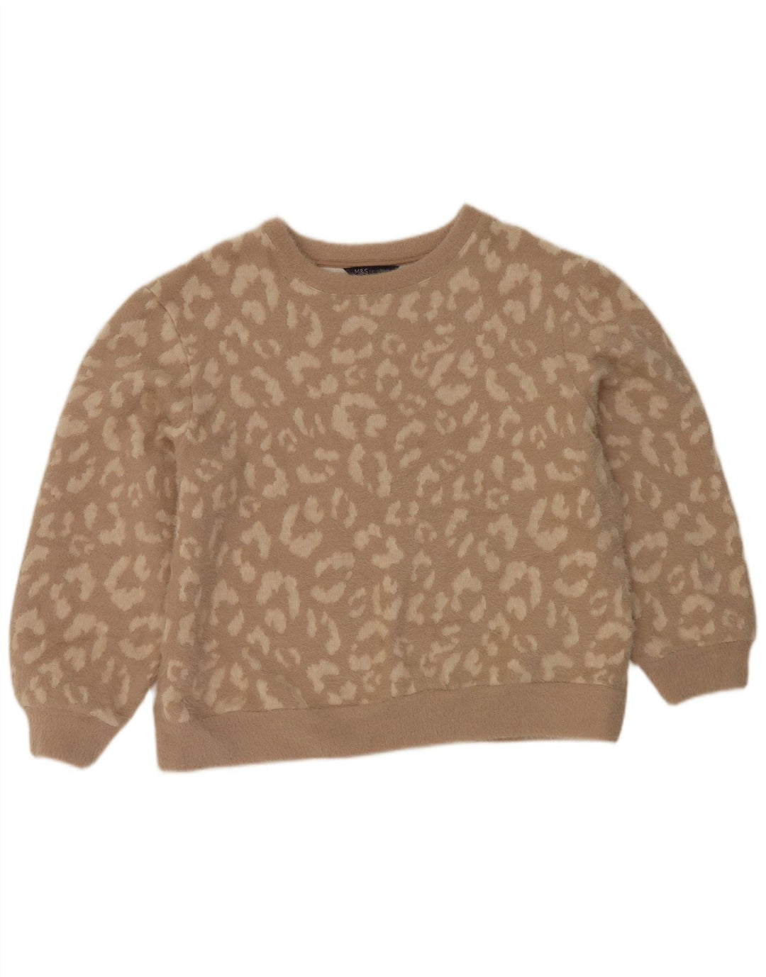 Marks & Spencer Damski sweter z okrągłym dekoltem, UK 14, średni brąz
