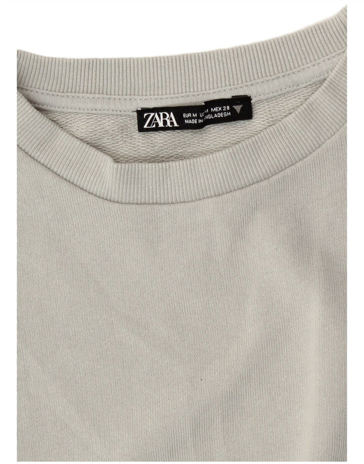 Bluza damska Zara Crop Sweter UK 14 Średnia szara bawełna