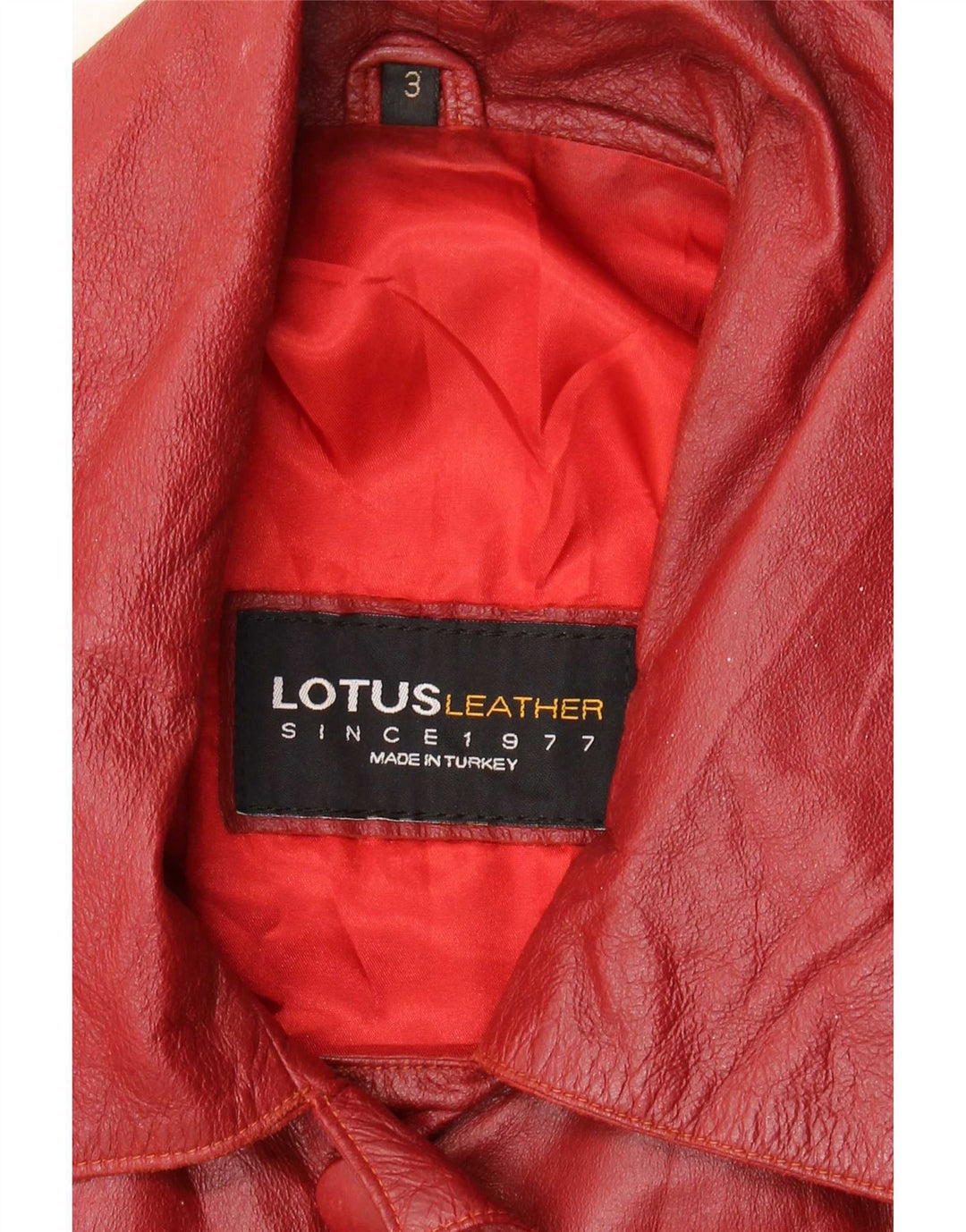 Damski płaszcz skórzany Lotus UK 14, duży, bordowy