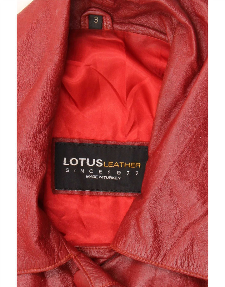 Damski płaszcz skórzany Lotus UK 14, duży, bordowy