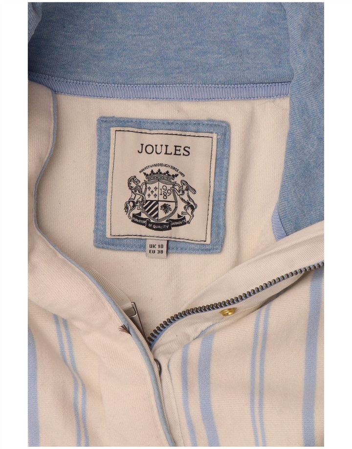 Damski sweter z zamkiem błyskawicznym Joules UK 10, bawełniany w małe białe paski