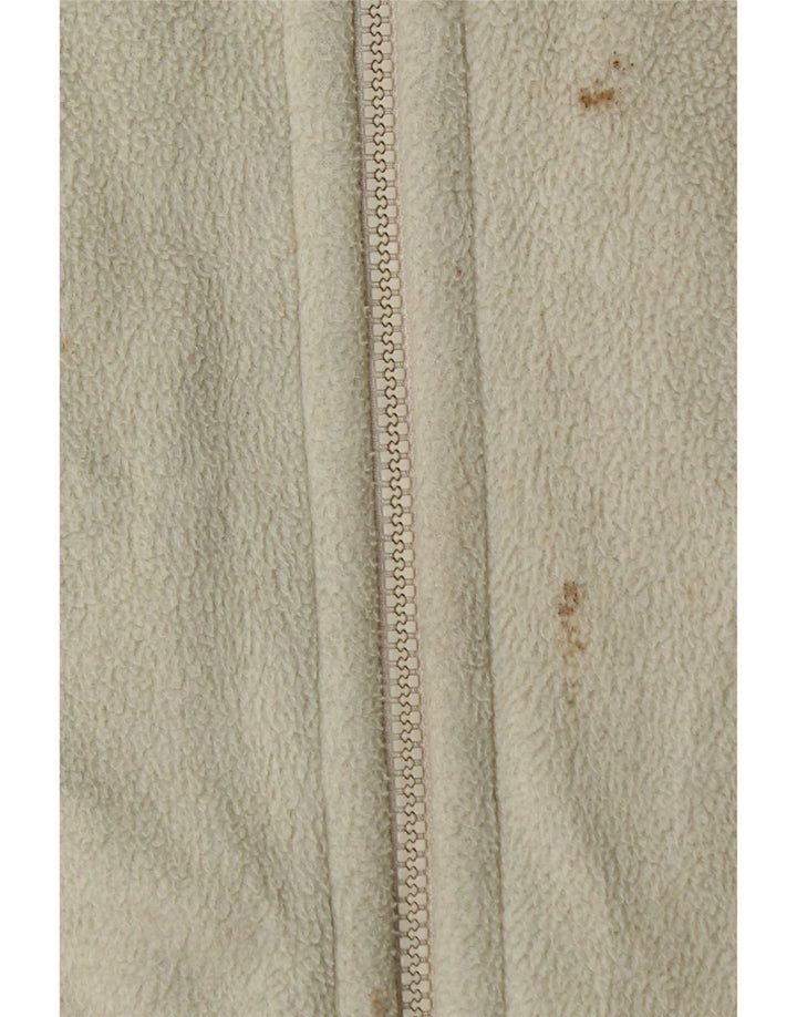 Damska kurtka polarowa Jack Wolfskin z grafiką UK 16, duża, złamana biel, poliester