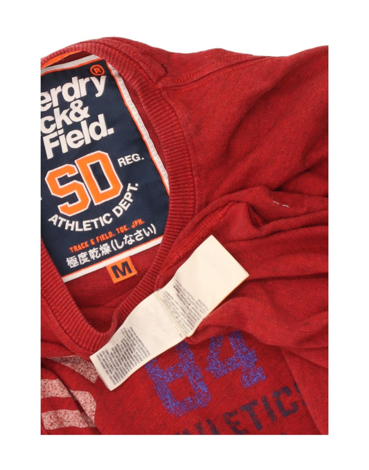 Męski T-shirt z grafiką Superdry, bawełniany, średni czerwony