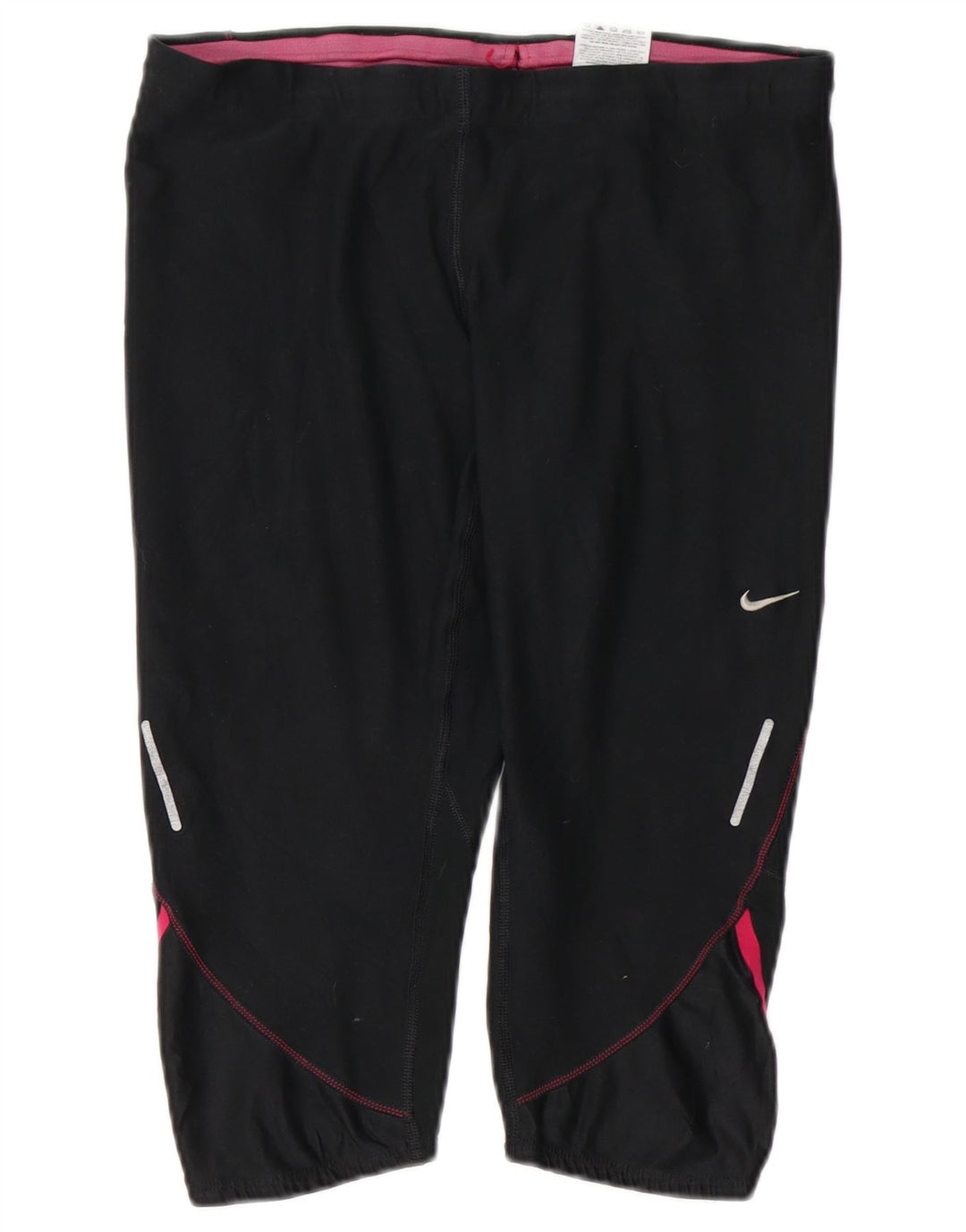 Damskie spodnie dresowe NIKE Dri Fit Capri UK 16, duże czarne bloki kolorów