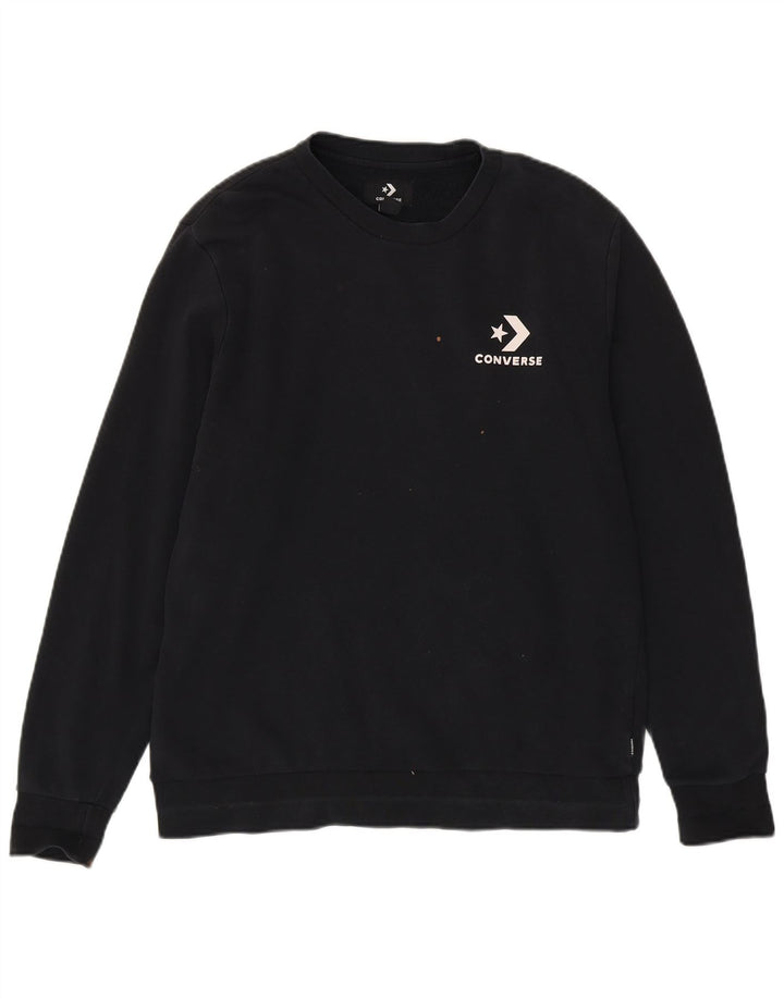 Męska bluza Converse Sweter, średnia czarna, bawełniana
