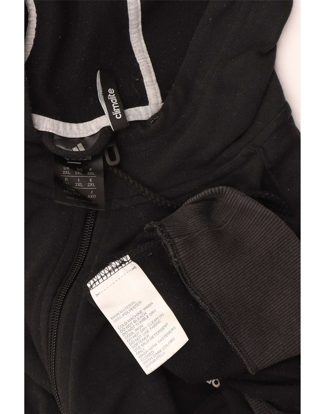 Adidas Męski sweter z kapturem Climalite Zip 2XL Czarny poliester