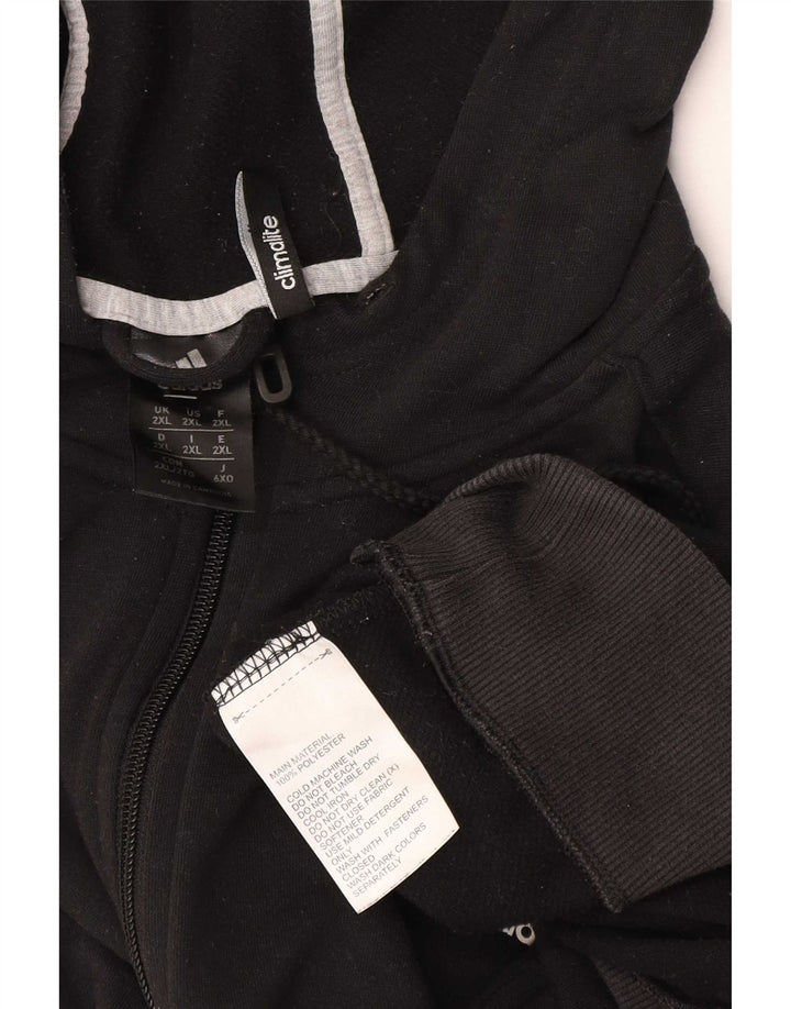 Adidas Męski sweter z kapturem Climalite Zip 2XL Czarny poliester