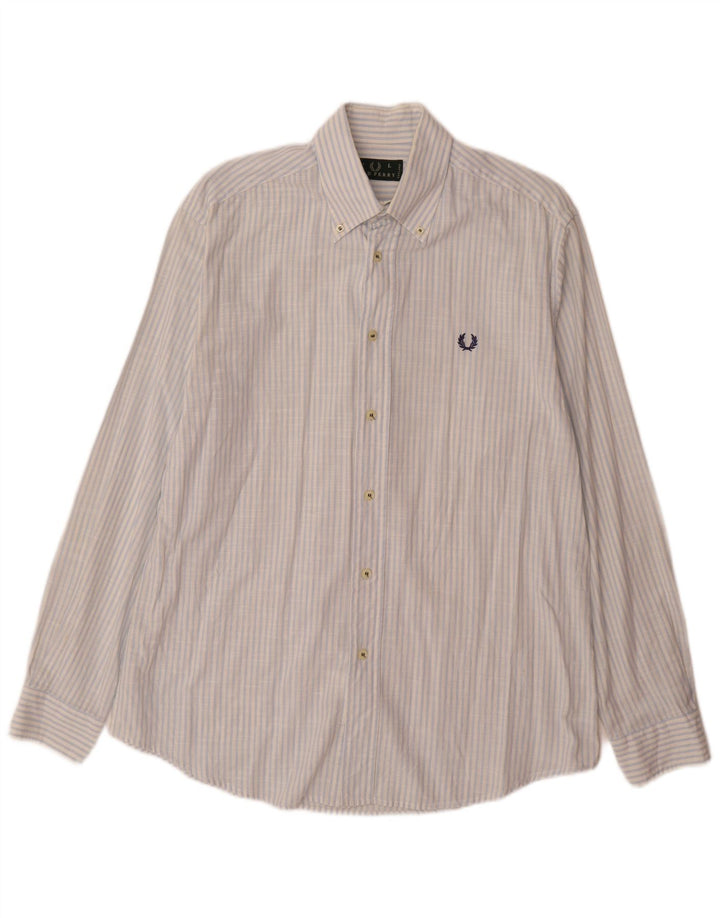 Koszula męska Fred Perry, duża, niebieska, bawełniana w prążki