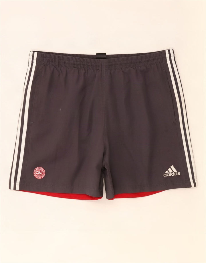 Męskie spodenki sportowe Adidas 2XL Szary poliester z blokami kolorów