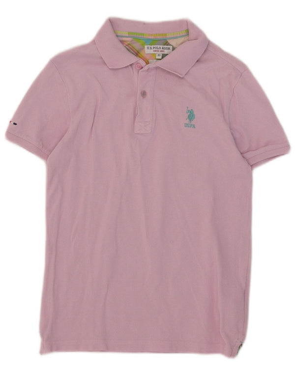 US Polo Assn. Koszula męska slim fit XS, różowa, bawełniana