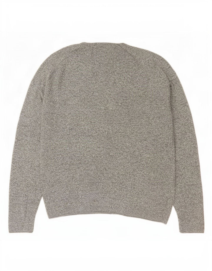 Męski sweter Zara z okrągłym dekoltem, duży, szary, nakrapiany