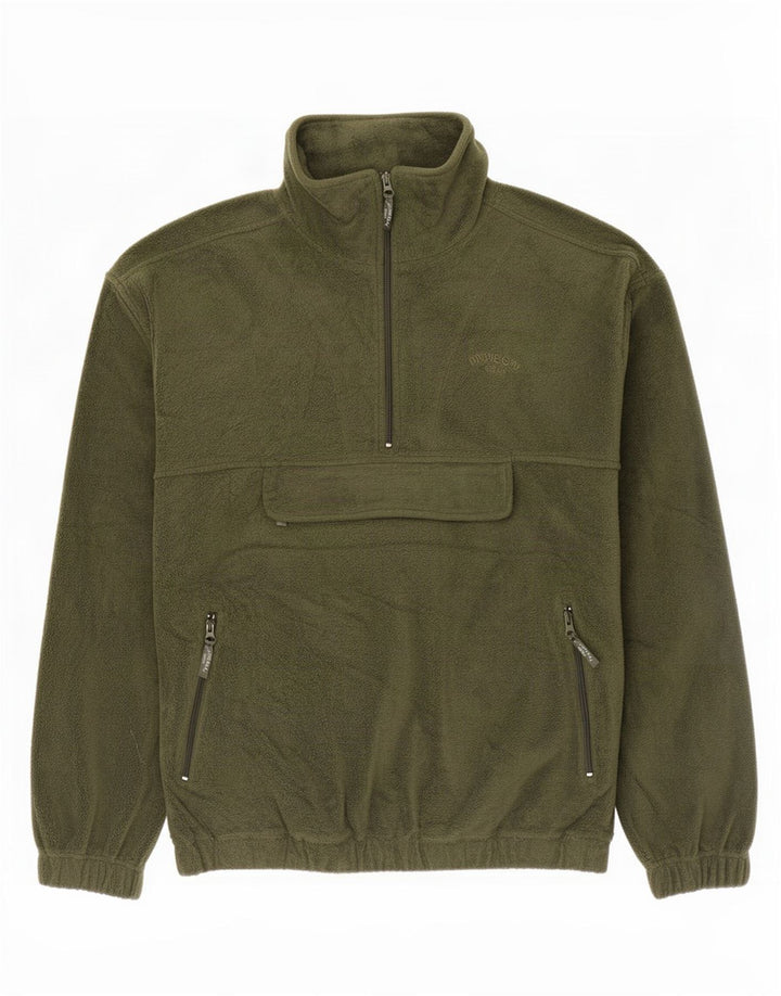 Vintage męski sweter polarowy Anorak, duży, z poliestru w kolorze khaki