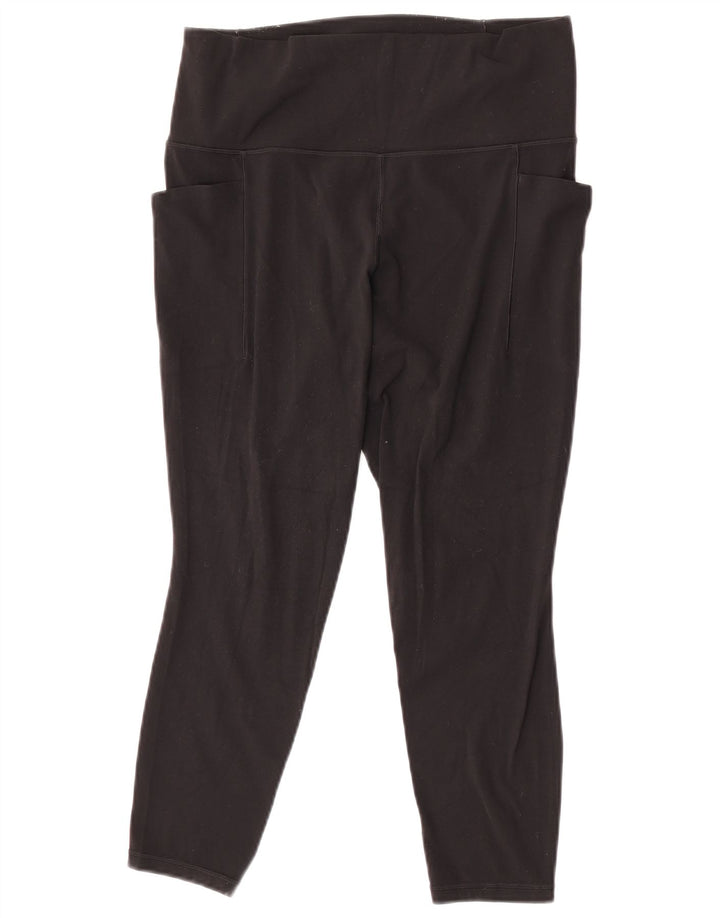 Damskie legginsy Capri Athleta UK 16, duże, czarne, nylonowe