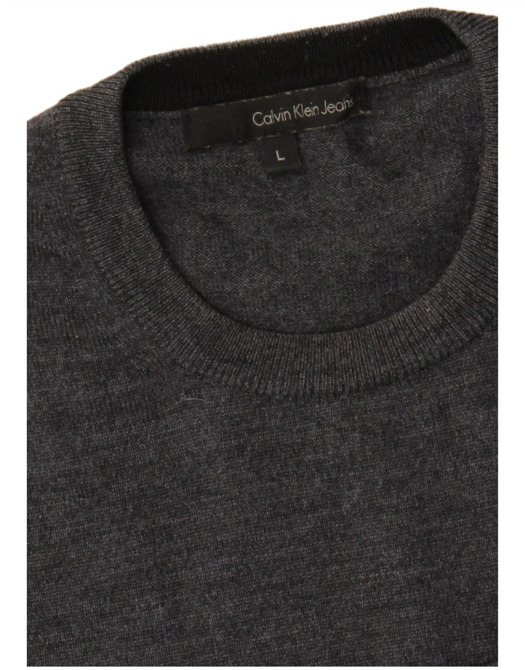Damski sweter z okrągłym dekoltem Calvin Klein Jeans UK 16, duży, szary