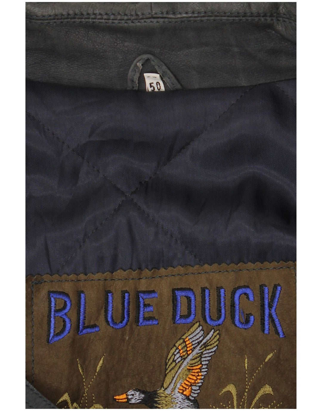 Płaszcz męski skórzany Blue Duck IT 50, duży, granatowy