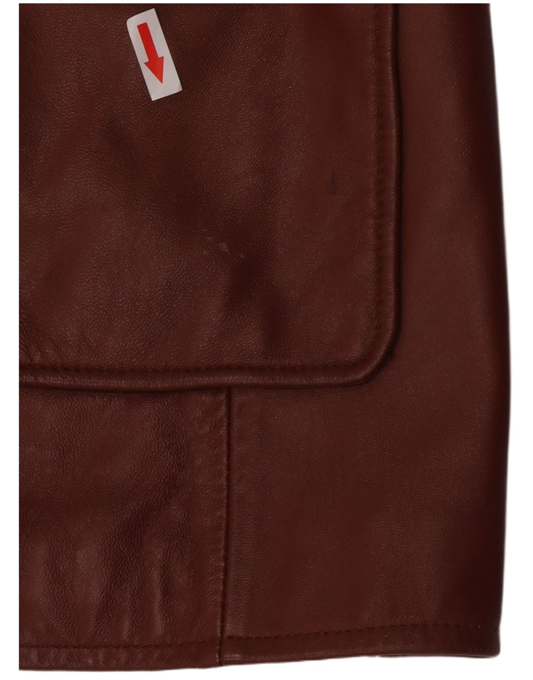 Klasyczna damska marynarka skórzana zapinana na 3 guziki UK 26 5XL Brązowa skóra