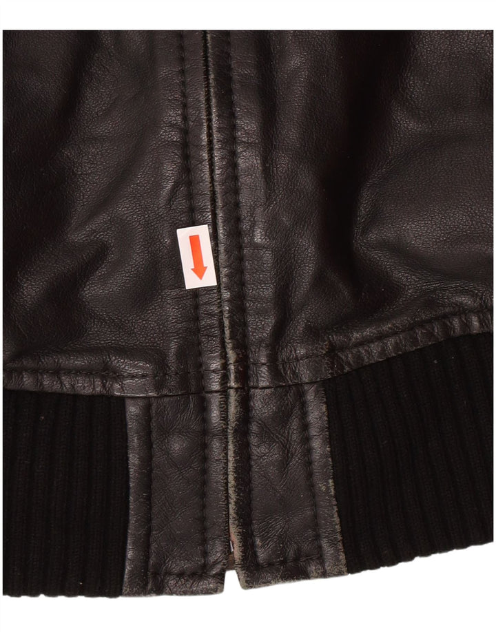 Kurtka skórzana damska XDYE UK 10 Mała czarna skórzana motocyklistka