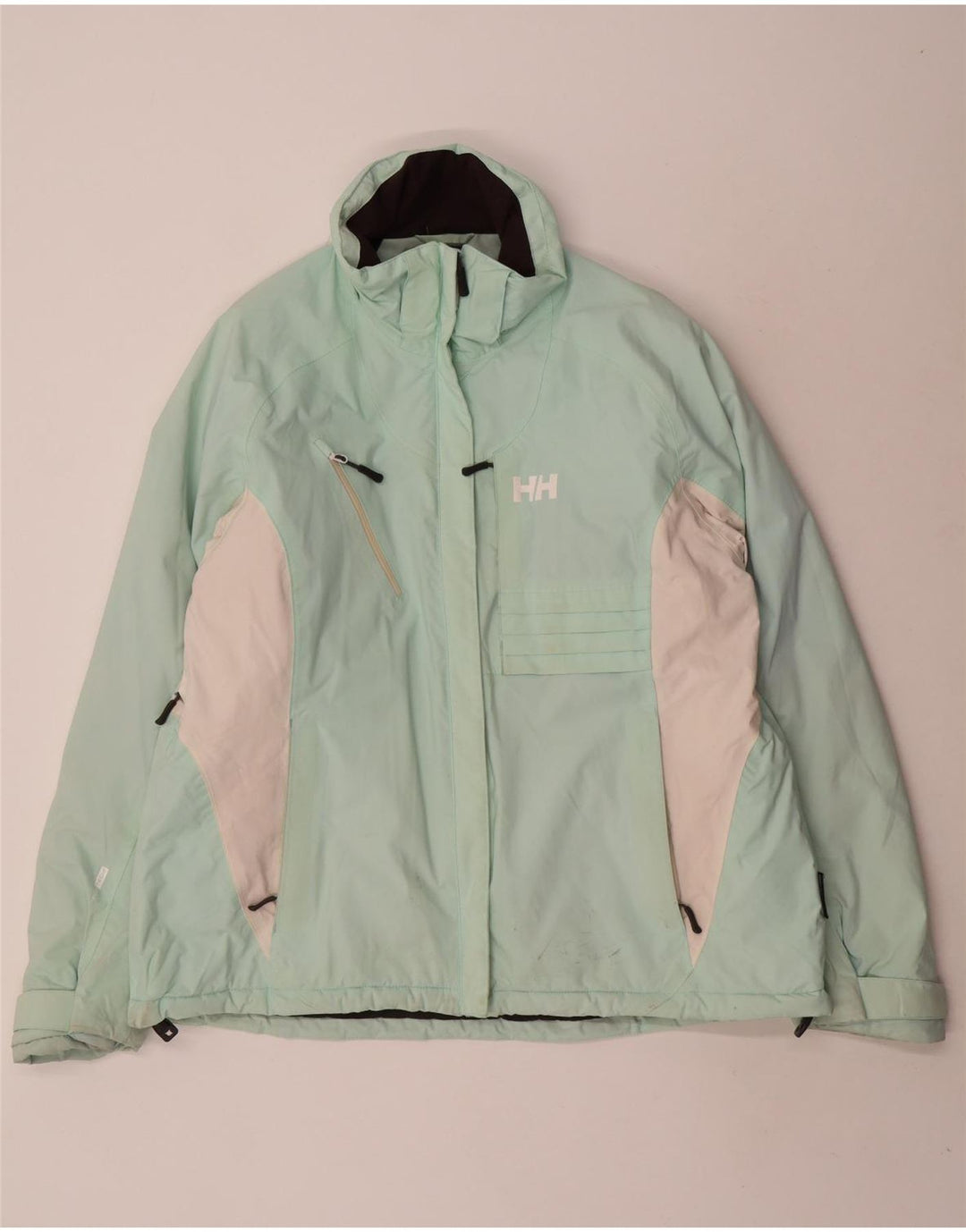Damska kurtka narciarska Helly Hansen UK 20 2XL Turkusowy poliamid z blokami kolorów