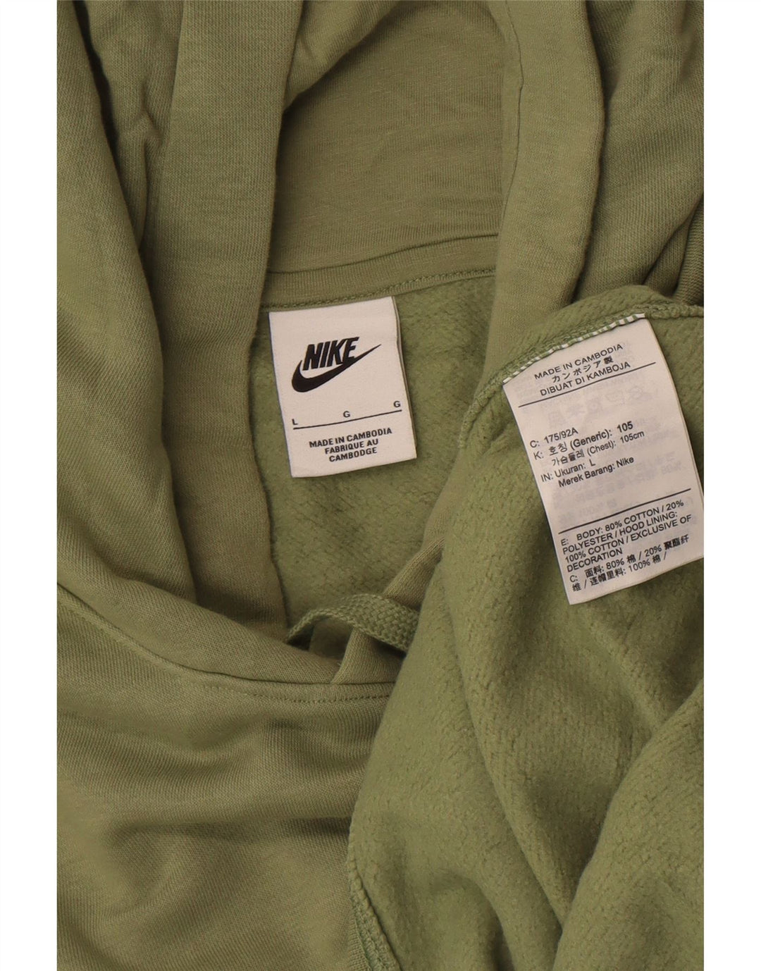 Męski sweter z kapturem Nike, duży, zielony, bawełniany