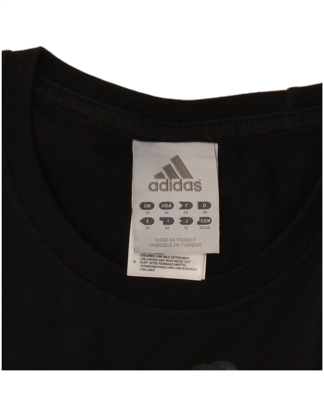 ADIDAS Mens Graphic T-Shirt Top Medium Black Cotton