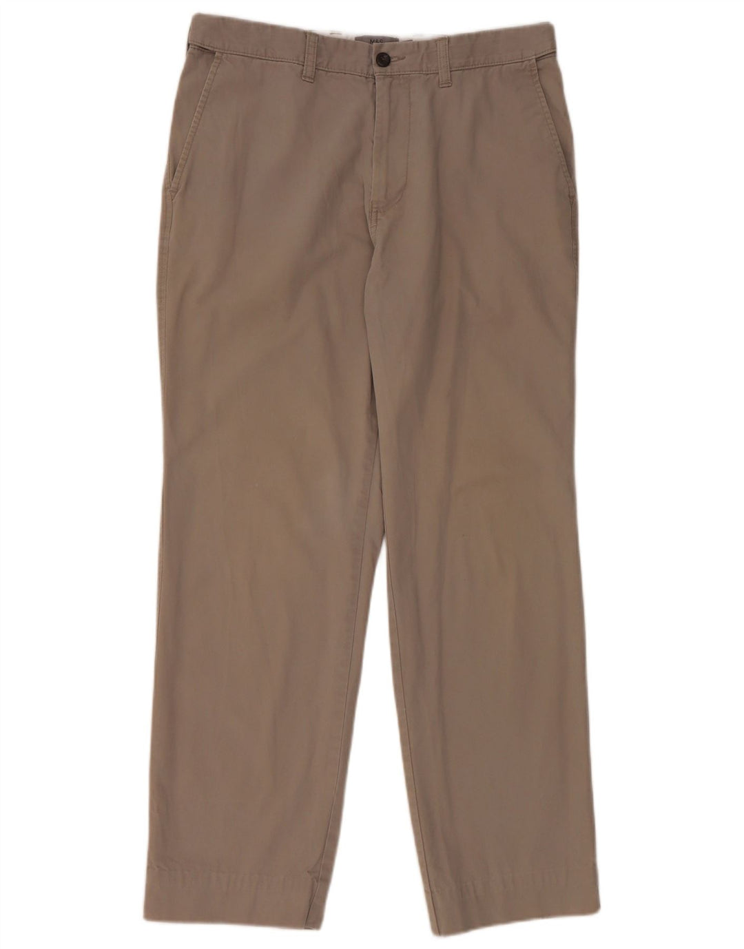 Damskie spodnie typu chino Regular Marks & Spencer W34 L29 Szara bawełna