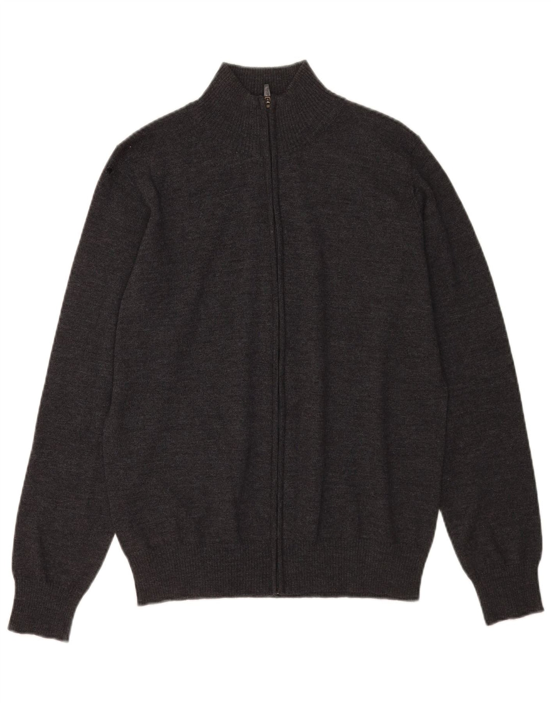Zara Męski sweter kardigan Średniej szarej wełny