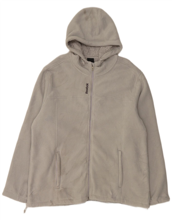 Męska kurtka polarowa z kapturem Reebok UK 42 XL, szary poliester