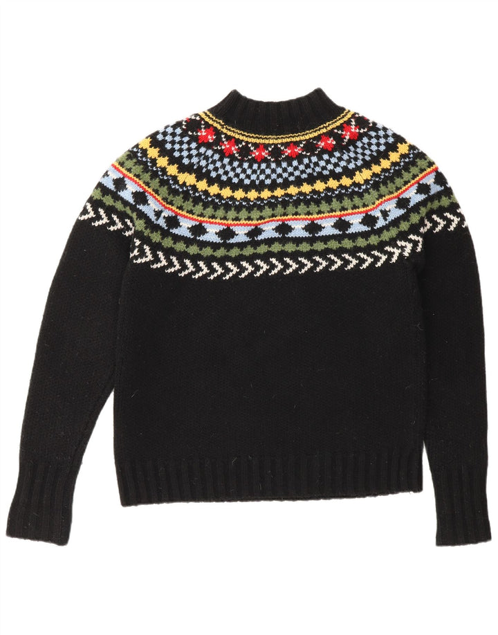 Damski sweter z golfem Fred Perry UK 8 Small Black Fair Isle