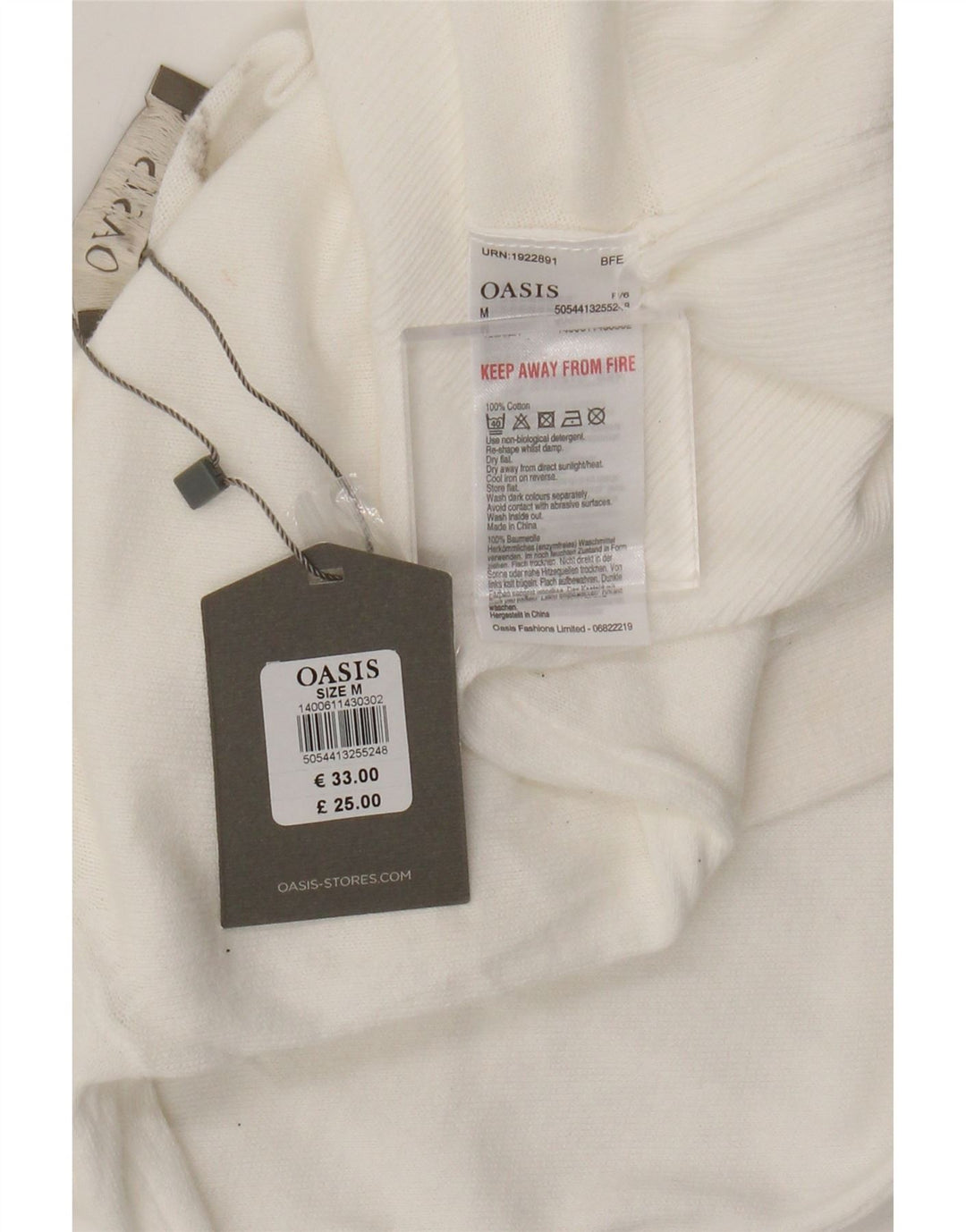 Sweter damski Oasis Crop Bolero UK 12, średni, biały, bawełniany