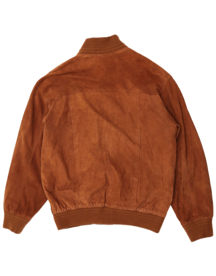 Vintage męska zamszowa kurtka bomber EU 52 XL brązowa skóra