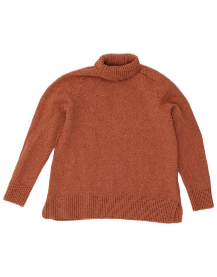 Sweter dziewczęcy Massimo Dutti z wywijanym dekoltem, 7-8 lat, mały, brązowy, wełniany