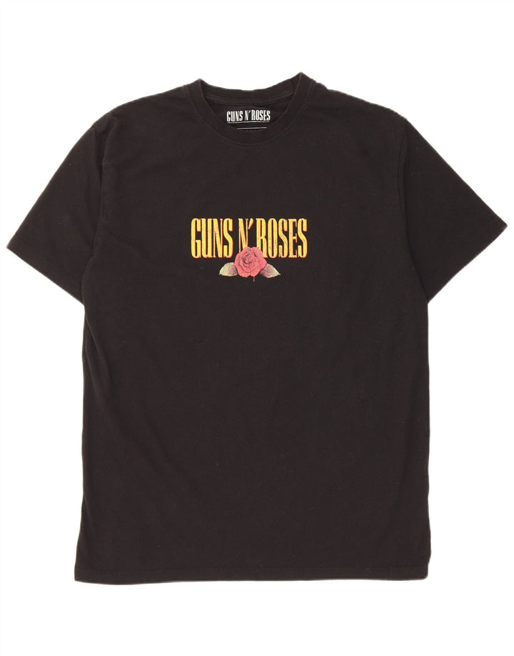 Męski T-shirt z grafiką Pull & Bear, średni czarny poliester