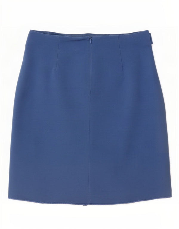 Prosta spódnica damska M&Co UK 12 Medium W30 Niebieska wiskoza