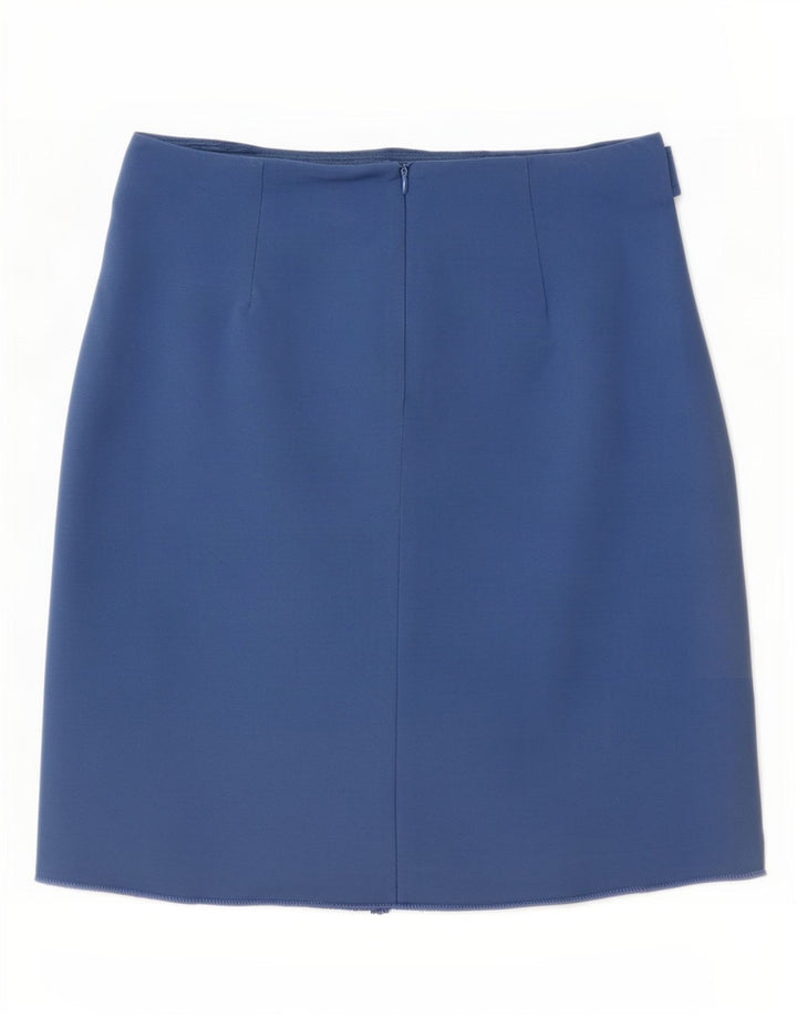 Prosta spódnica damska M&Co UK 12 Medium W30 Niebieska wiskoza