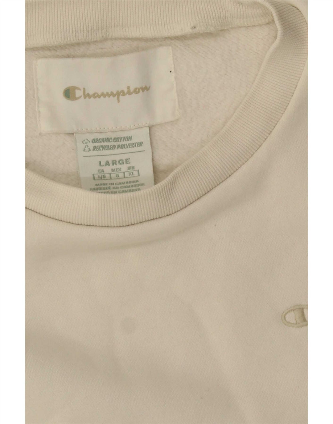 Damski sweter oversize Champion UK 16, duży, złamanej bieli, bawełniany