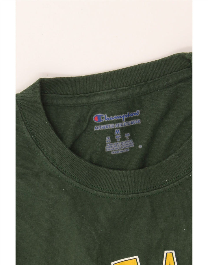 CHAMPION Mens Lions Graphic T-Shirt Top Medium Green Cotton Vintage Champion and Second-Hand Champion from Messina Hembry 