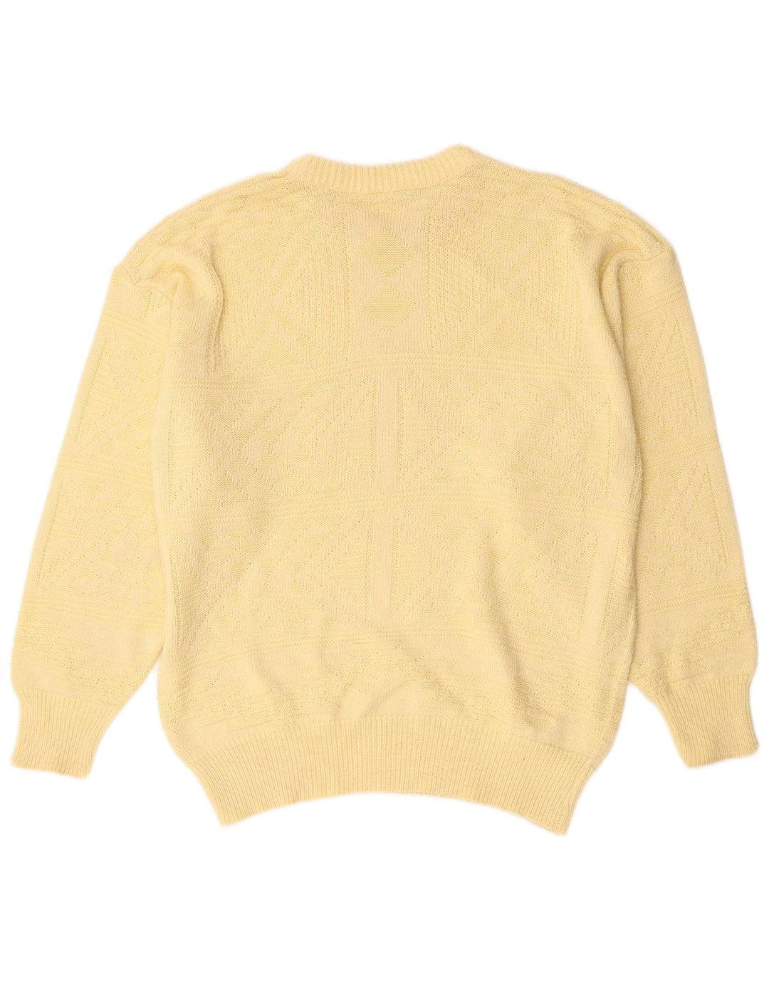 Vintage męski sweter z dekoltem w łódkę, duży żółty