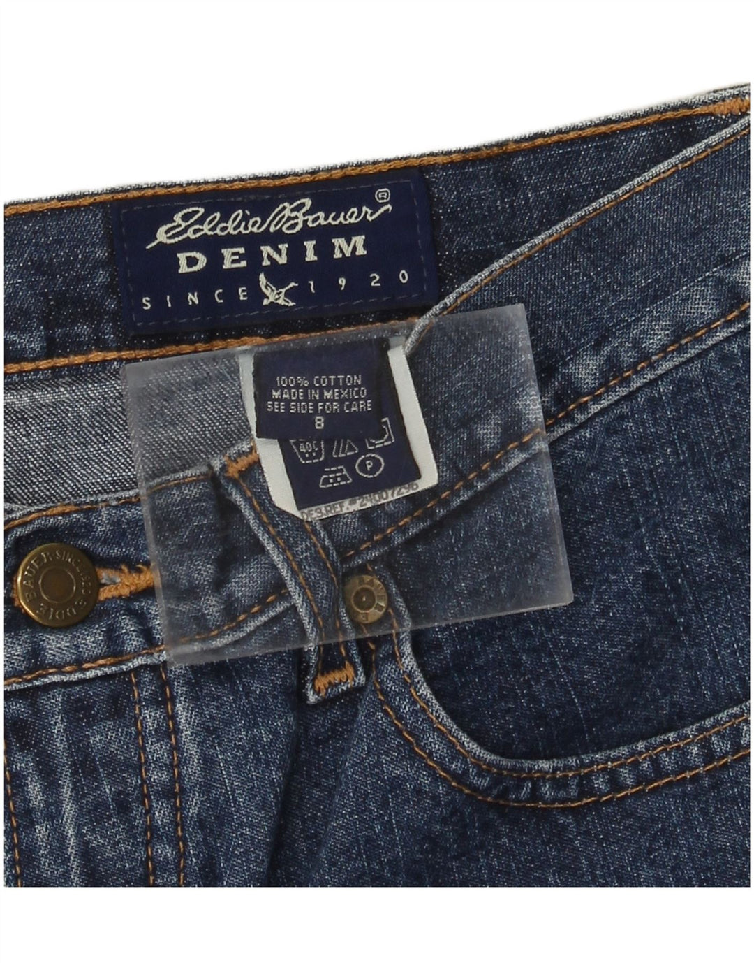 Damskie jeansy zwężane EDDIE BAUER US 8 Medium W28 L31 Granatowa bawełna