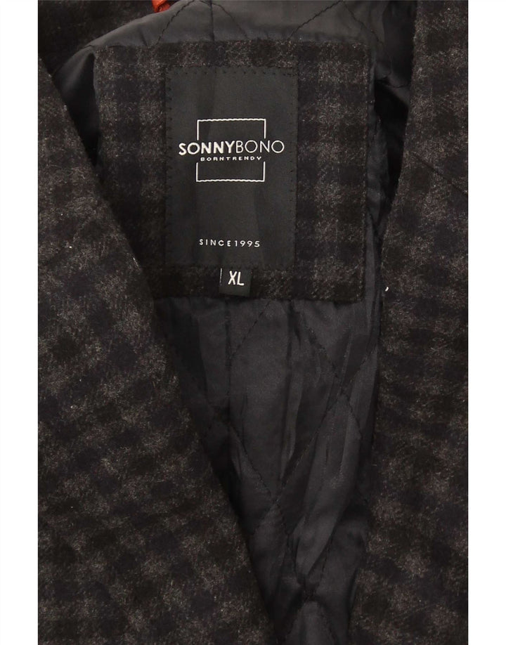 Płaszcz męski Sonny Bono UK 42 XL, szary w kratkę
