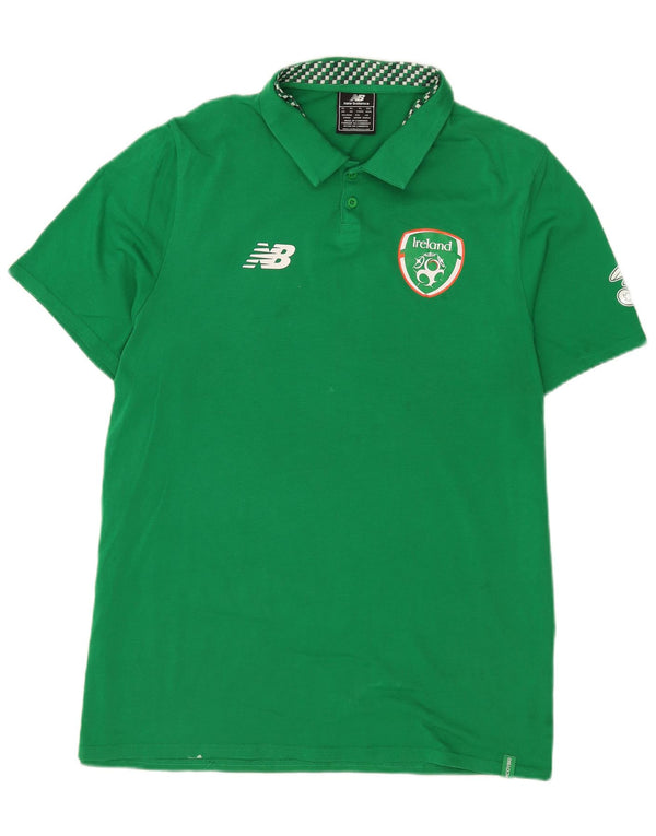 Męska koszulka polo New Balance z grafiką irlandzką XL, zielona bawełna