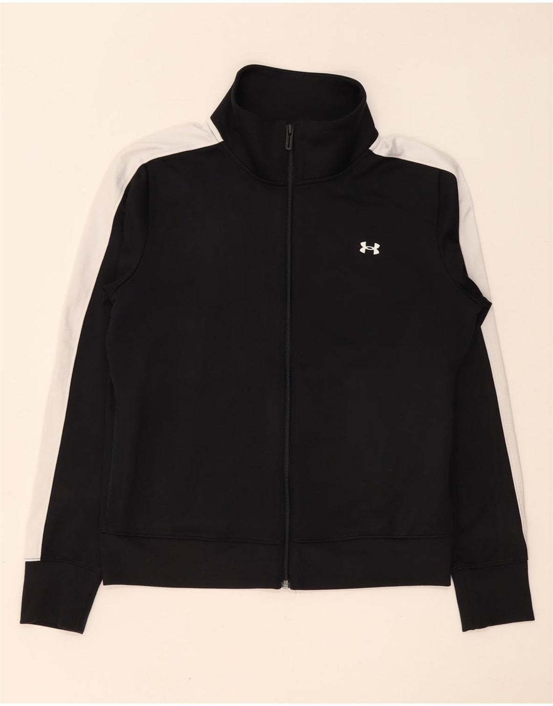 Męska kurtka dresowa Under Armour, mała, czarna, poliestrowa z blokami kolorów