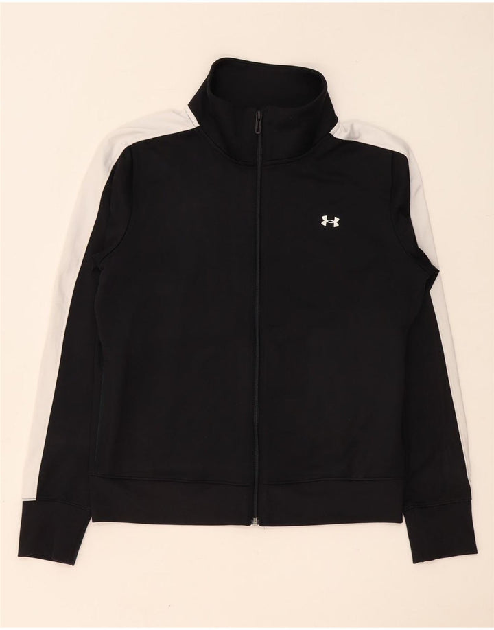 Męska kurtka dresowa Under Armour, mała, czarna, poliestrowa z blokami kolorów