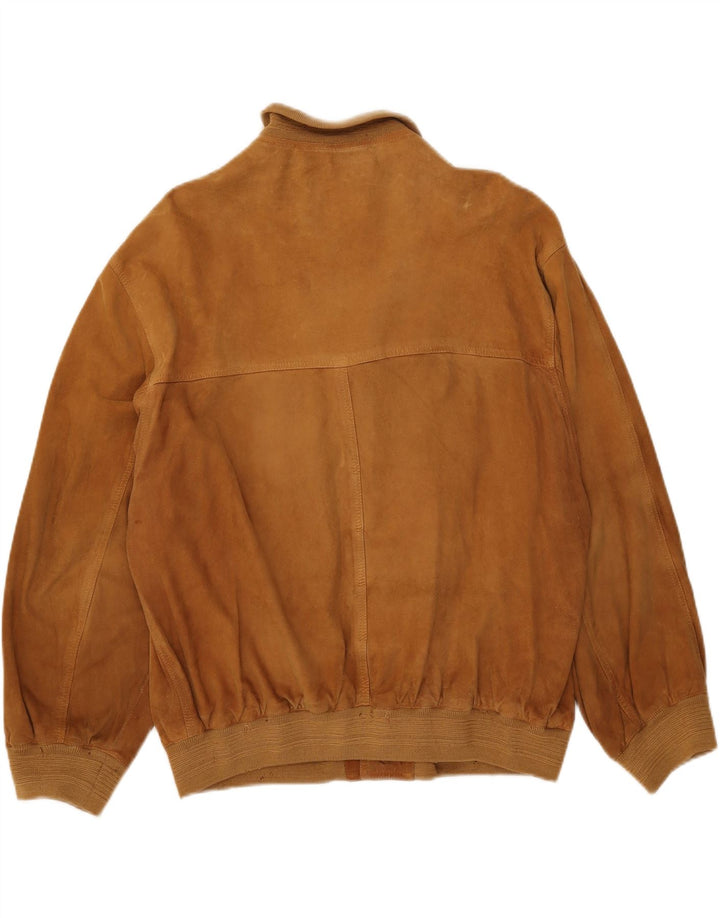 Vintage męska zamszowa kurtka bomber UK 40 duża beżowa